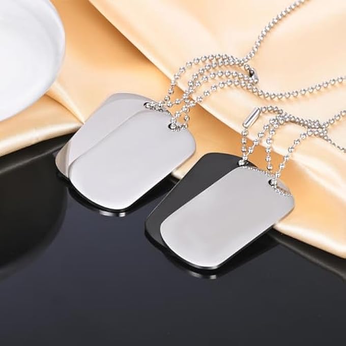 rayihni Men'S Stainless Steel Dog Tag Necklaces Creative Double Pendant Boys Teenager Sweater Chain - Image 4