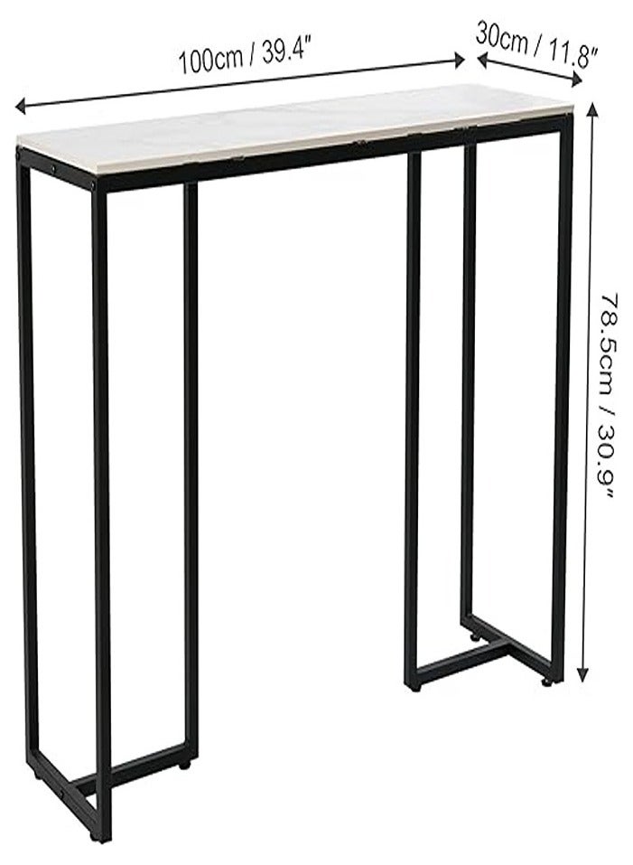 إيه جي دي طاولة جانبية معدنية ، طاولة كونسول للمدخل بسطح من الخشب، طاولة مدخل عصرية، طاولة صناعية توضع خلف الاريكة، طاولة مستطيلة الشكل لممر، للمنزل والمكتب - Image 3