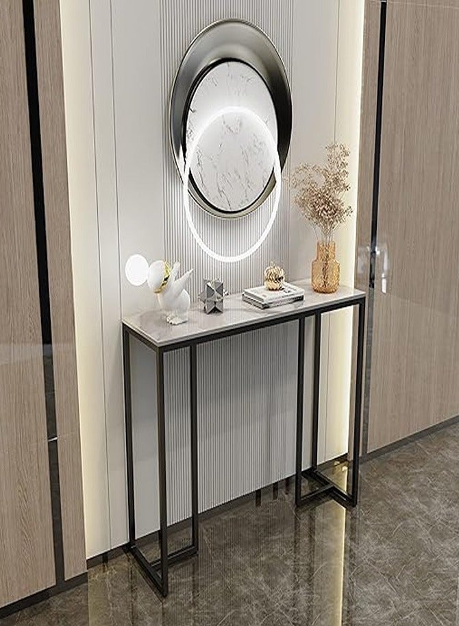 إيه جي دي طاولة جانبية معدنية ، طاولة كونسول للمدخل بسطح من الخشب، طاولة مدخل عصرية، طاولة صناعية توضع خلف الاريكة، طاولة مستطيلة الشكل لممر، للمنزل والمكتب - Image 4