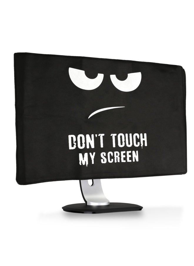kwmobile Monitor Cover For 24-26 Monitor - Dust Cover Pieces Monitor Case Screen Display Protector - White Black  - Image 1