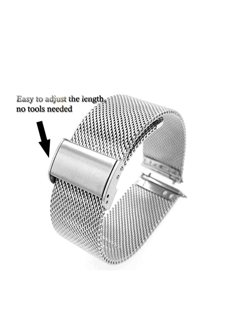 Watch 20mm Quick-Release Stainless Steel Band Watch Strap for Samsung Galaxy 5 / Watch 5 Pro 2022 Silver - Image 1