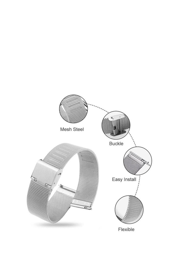 Watch 20mm Quick-Release Stainless Steel Band Watch Strap for Samsung Galaxy 5 / Watch 5 Pro 2022 Silver - Image 3