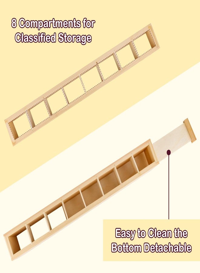 Pletpet 1+2PCS Wooden Straw Holder for Cabinet with Double Sided Adhesive Tape and Label Stickers, 8 Compartments Straw Storage Organizer Rack for Inside Cabinet Door - Image 4