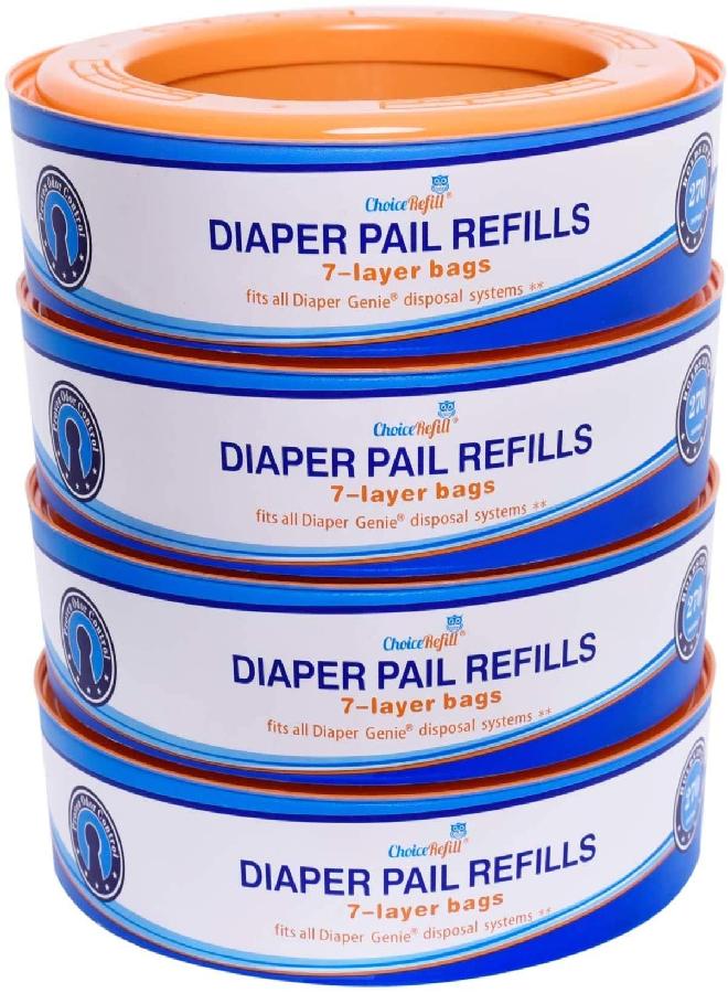 ChoiceRefill Compatible with Diaper Genie Pails, 4-Pack, 1300count - Image 5