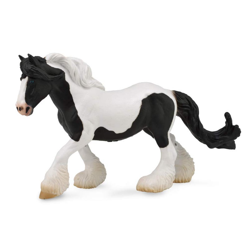 CollectA تمثال حيوان فينيل لجواد غجري أسود وأبيض من كولكتا - Image 1