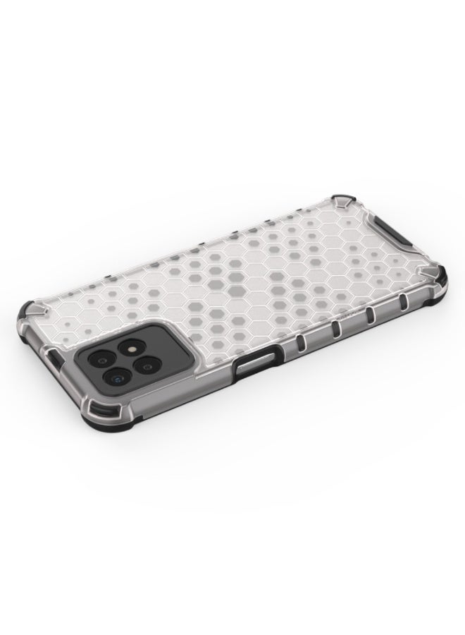 جراب Realme 8i 4G بتصميم Honeycomb Armor مع ظهر شفاف وحواف TPU معززة وحماية قوية ضد الصدمات - Image 3