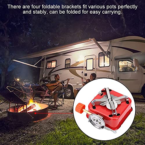 Styxon Stainless Steel, Copper Portable Gas Stove Burner and Camping Stove Folding Furnace 2800W | Outdoor Stove | Picnic Cooking Gas Burners (Red Butane Burner) - Image 4