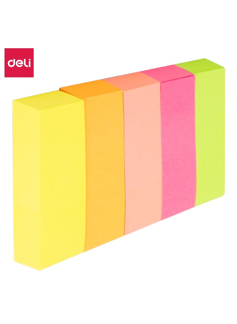 Deli - Deli A11402 Stick Up Index Tabs, 100x5 Sheets, 50mm x 15mm, Multi-Colour, Cardboard Dispenser - Image 1