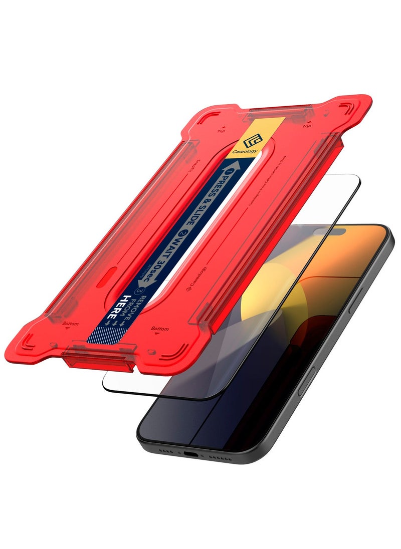 Caseology Snap Fit iPhone 16 Pro MAX Screen Protector Premium Tempered Glass - Case Friendly with Sensor Protection [2 PACK]  - Image 2