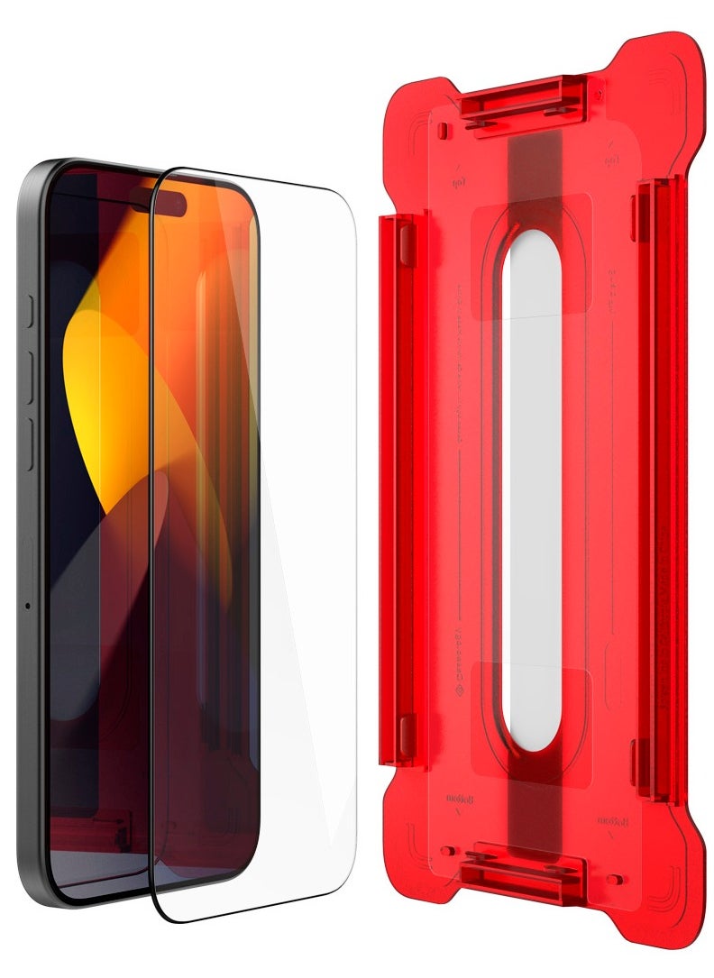 Caseology Snap Fit iPhone 16 Pro MAX Screen Protector Premium Tempered Glass - Case Friendly with Sensor Protection [2 PACK]  - Image 3