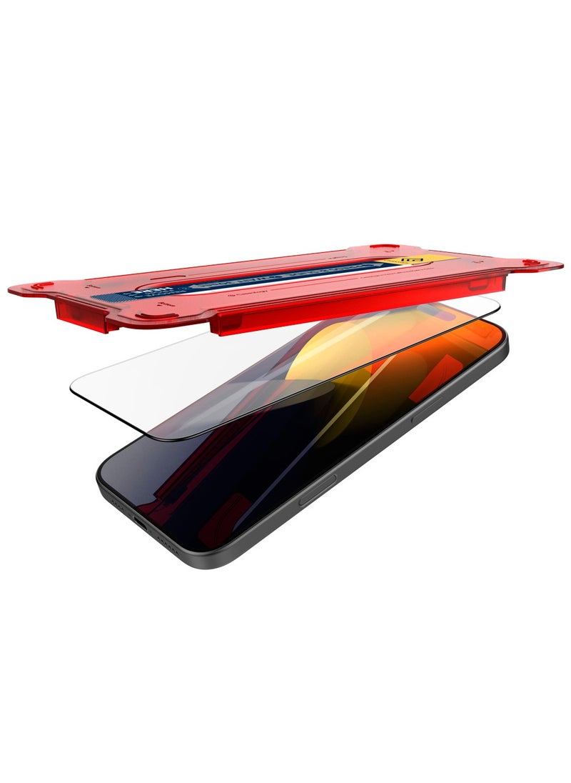 Caseology Snap Fit iPhone 16 Pro MAX Screen Protector Premium Tempered Glass - Case Friendly with Sensor Protection [2 PACK]  - Image 5