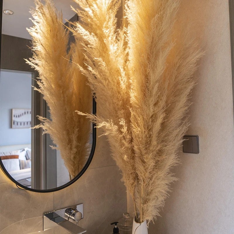 Bluejw Large Fluffy Pampas Grass Decor - Natural Dried Pampas Feather Boho Table Decorations Wedding Centerpiece, Dried Plants - Image 1