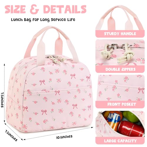 Bluboon Lunch Bag for Women Men Cute Lunch Tote Bags Reusable Insulated Lunch Box Large Capacity Reusable Insulated Cooler for Work Picnic or Travel - Image 3
