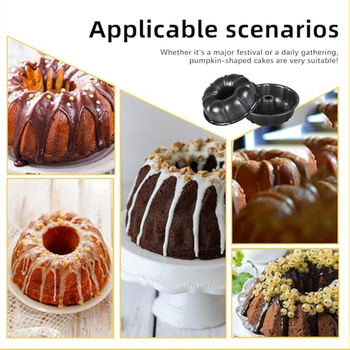 PureBake Non-Stick Bundt Cake Pan 8 Inch (20 cm) – Carbon Steel Fluted Tube Cake Tin, Heavy Duty Round Ring Mold for Pound Cake Baking, High Heat Resistant, Black - Image 5