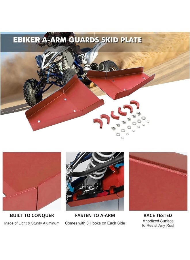 Red A-arm Guards Skid Plate Protector for Yamaha Raptor 700 - Image 4