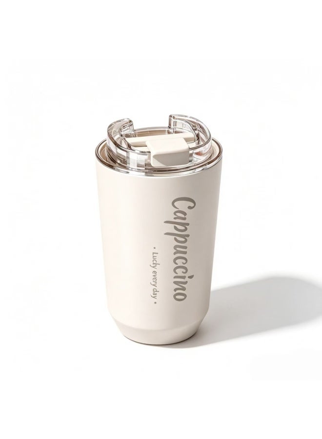 13 oz Double-Walled 304 Stainless Steel Insulated Travel Coffee Mug with Leakproof Flip Lid - Image 1