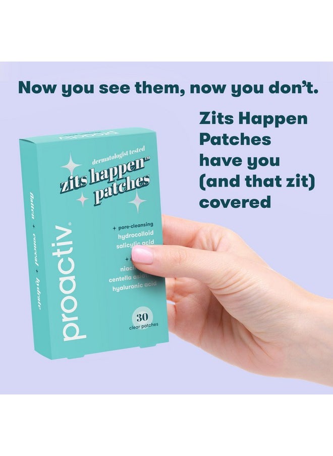 Proactiv - Proactiv Zits Happen® Hydrocolloid Acne Patches- Pimple Patches for Face and Back Acne with Pore Cleansing Salicylic Acid- 30 Count - Image 1