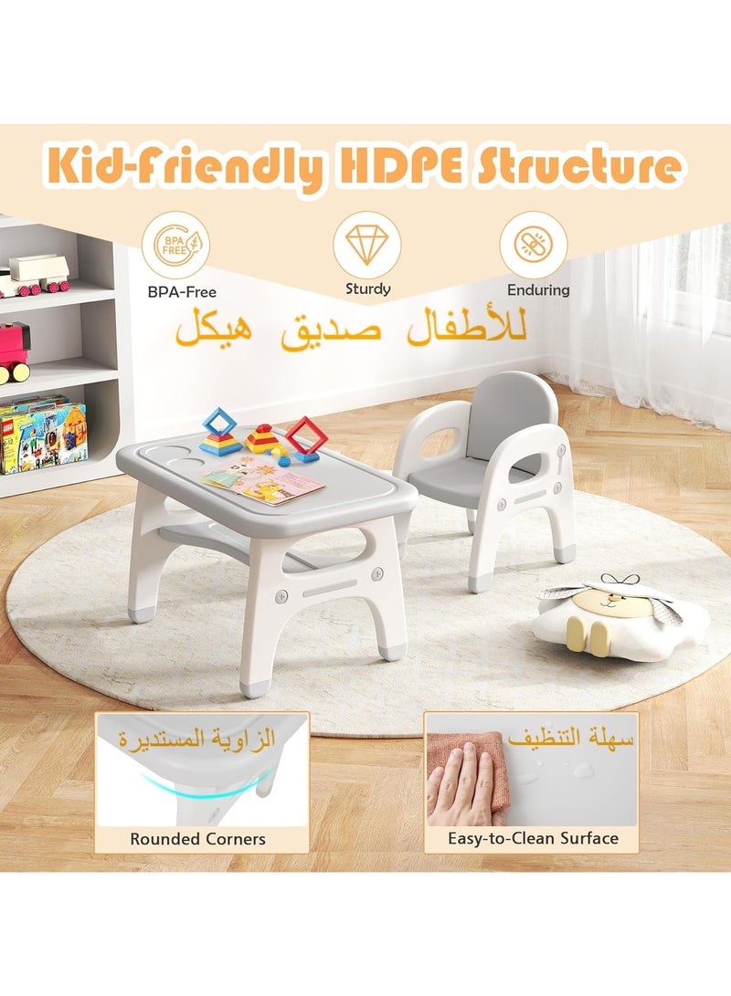 XICEN Kids Table and Chair Set,  Children Activity Table with Storage Shelf, Toddler Desk and Chair for Eating Reading Playing, Gift for 3+ Boys Girls - Image 3