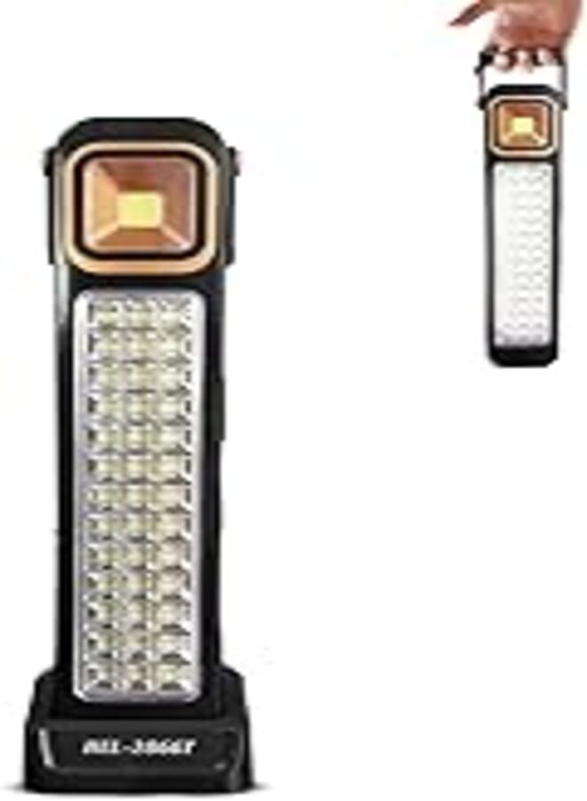 hanso Emergency Light Rechargeable 30W LED Solar Light Intelligent Technology, 5 Gears, 320° Rotating Handle, Long Life - Solar Charging with 2400mAh Battery Capacity, HEL-2866T (Black)