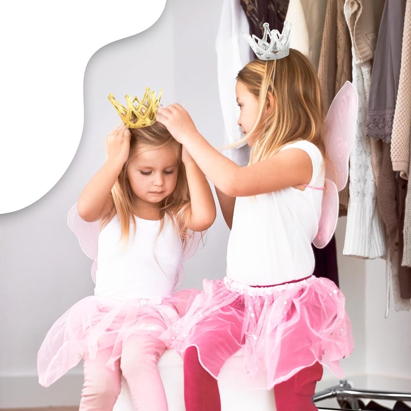 U.S. Toy Dozen Miniature Gold and Silver Party Crowns with Elastic Chin Strap - Image 4