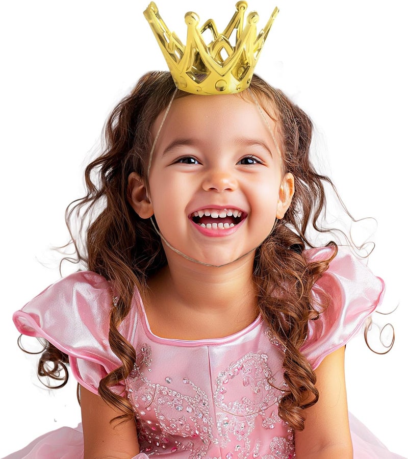 U.S. Toy Dozen Miniature Gold and Silver Party Crowns with Elastic Chin Strap - Image 2