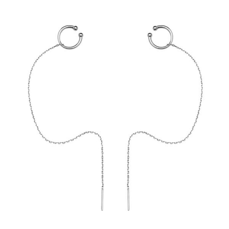 SLUYNZ 925 Sterling Silver Cuff Earrings Chain for Women Crawler Earrings Wrap Climber Earrings Cool Earrings - Image 1