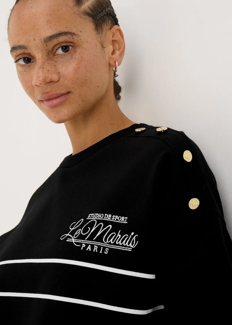 Matalan Black Breton Stripe Sweatshirt