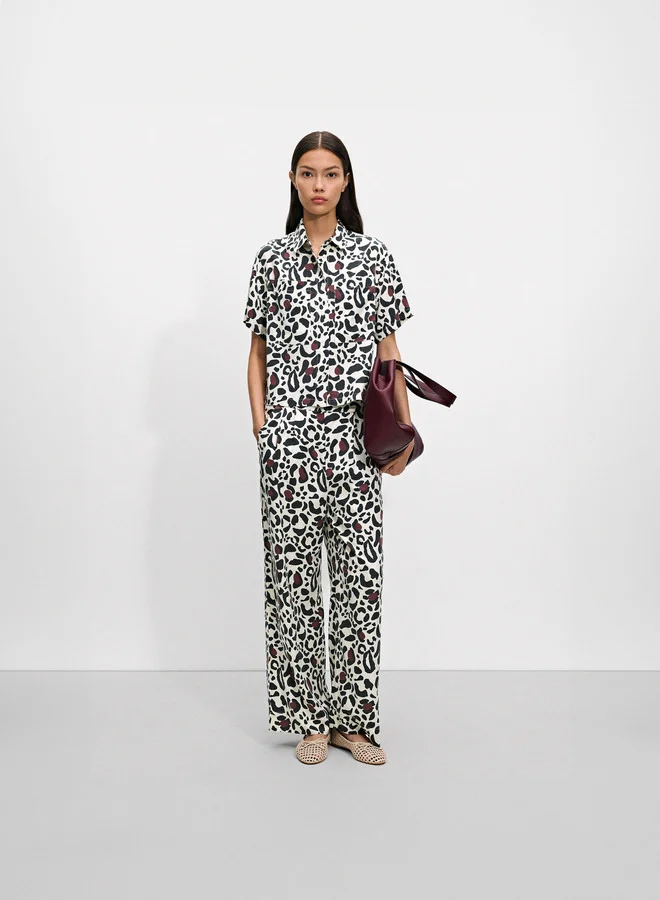 PARFOIS Short Sleeve Leopard Print Shirt