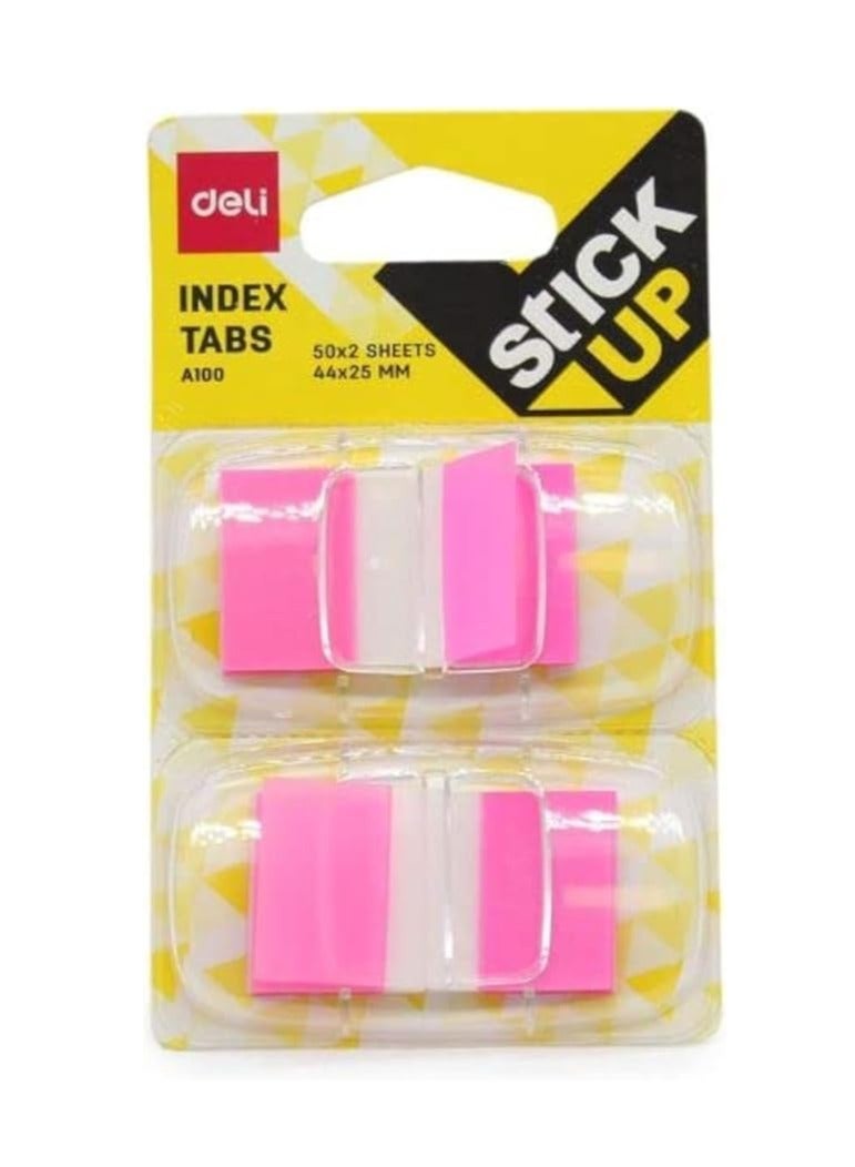 Deli 100-Sheets Film Index Tabs, 44 mm x 25 mm Size, Multicolor Pack of 2 - Image 2