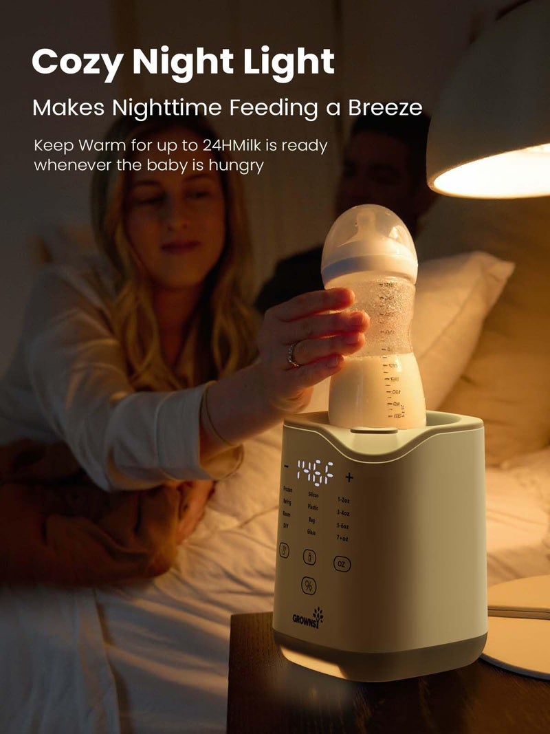 GROWNSY GROWNSY Bottle Warmer, 2024 Fast Baby Bottle Warmer for Breastmilk & Formula, Smart Temperature Control, with Timer, Thaw, Food Heater, Night Light, Calentador De Biberones for All Bottles  - Image 5