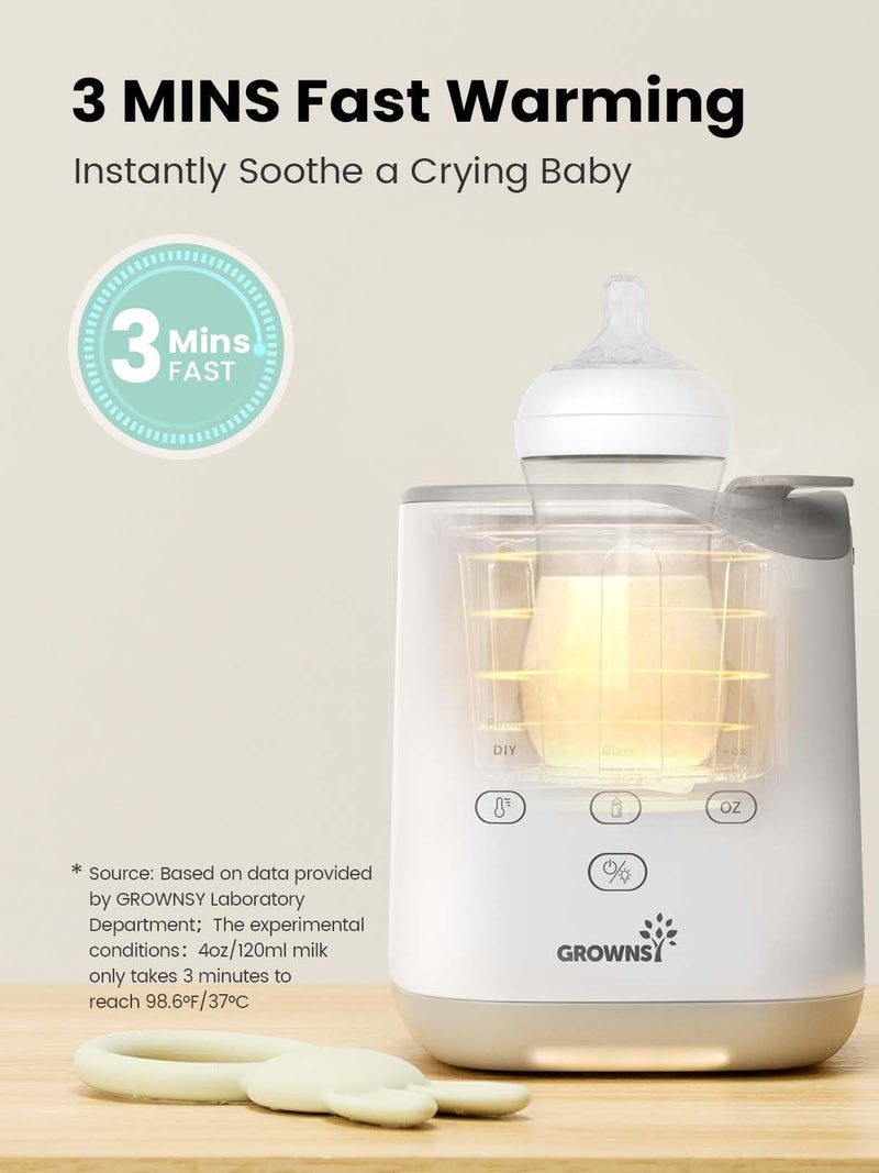 GROWNSY GROWNSY Bottle Warmer, 2024 Fast Baby Bottle Warmer for Breastmilk & Formula, Smart Temperature Control, with Timer, Thaw, Food Heater, Night Light, Calentador De Biberones for All Bottles  - Image 2