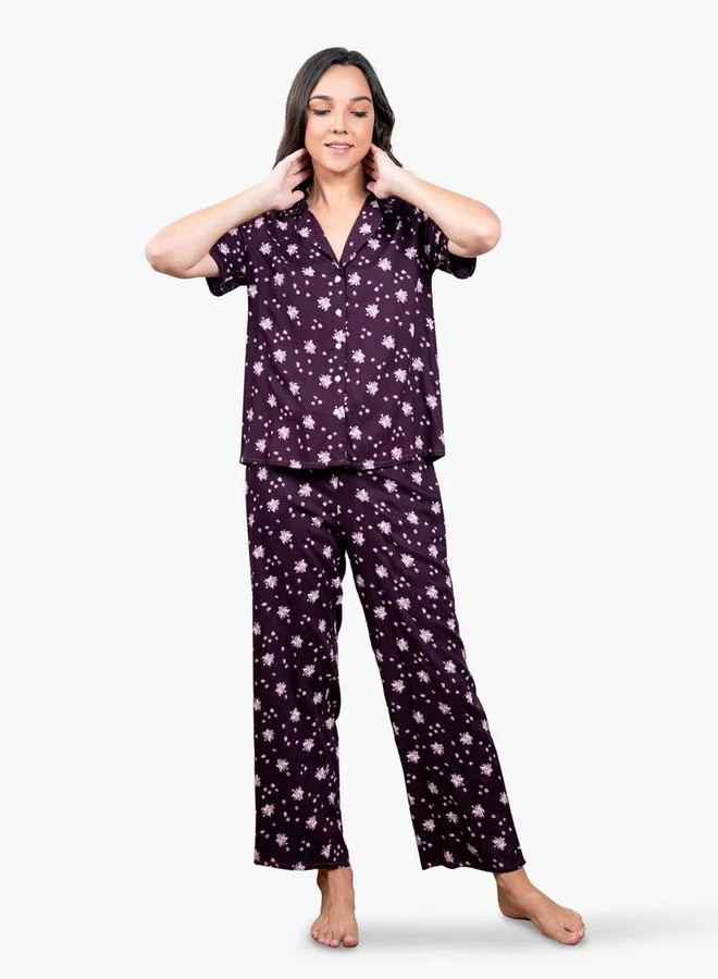 Aadaraya Floral Print Pyjama Set