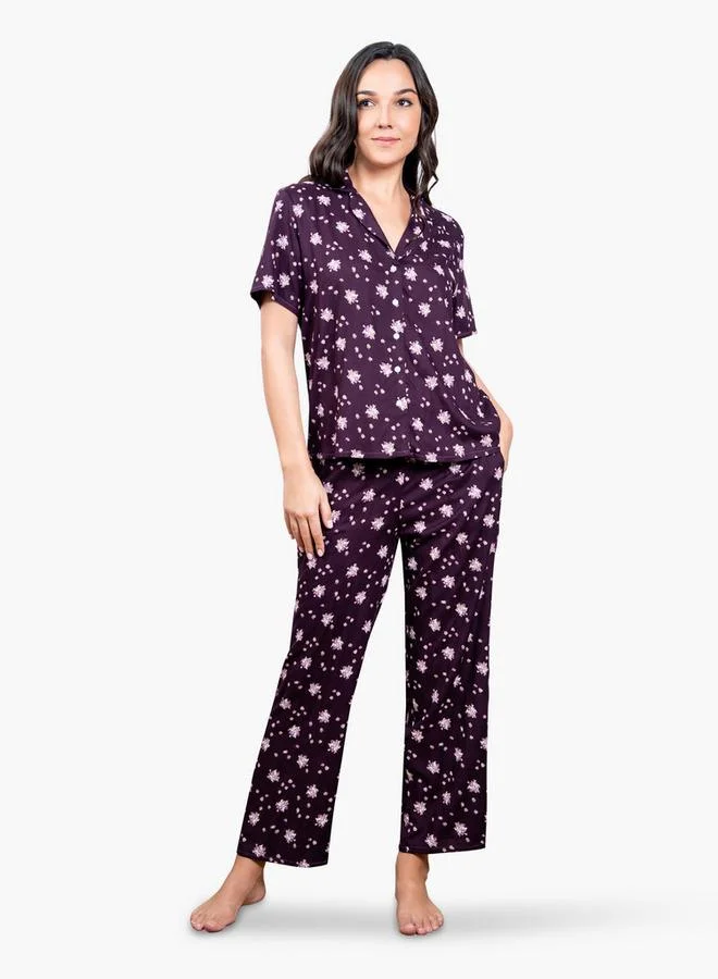 Aadaraya Floral Print Pyjama Set