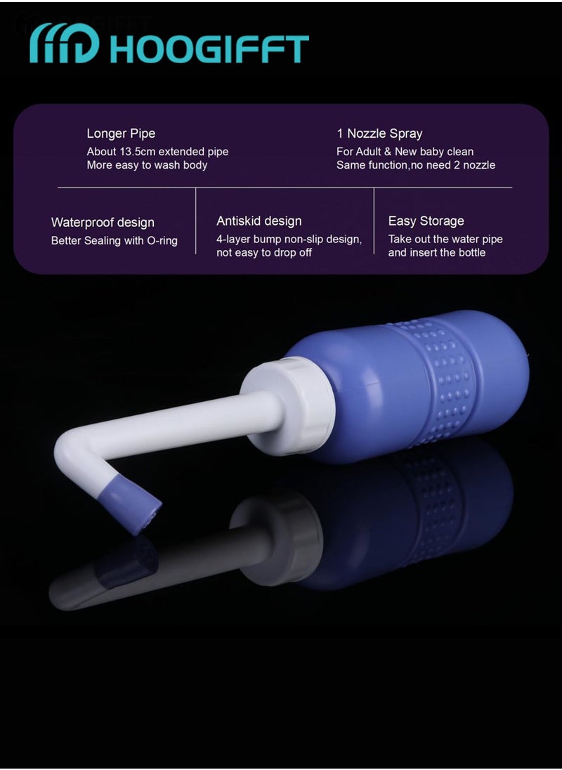 Premium Portable Shattaf Bidet, Portable Bidet, 450ml Portable Bidet with Retractable Nozzle, Postpartum Care, Travel shattaf, peri bottle