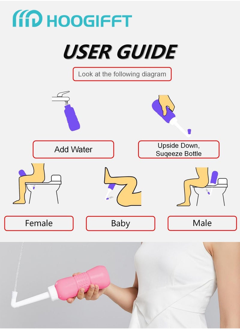 Premium Portable Shattaf Bidet, Portable Bidet, 450ml Portable Bidet with Retractable Nozzle, Postpartum Care, Travel shattaf, peri bottle
