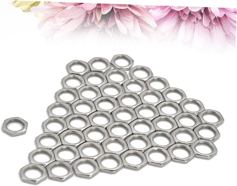 Garneck 50pcs Light Nuts Thin Nut Zinc Fine Set for Electric Guitar Jack and Bass Guitar Socket Jack - Image 4