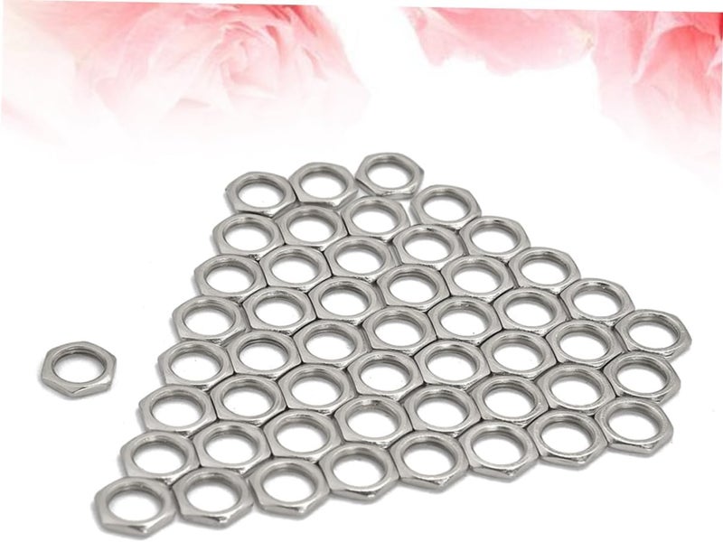Garneck 50pcs Light Nuts Thin Nut Zinc Fine Set for Electric Guitar Jack and Bass Guitar Socket Jack - Image 3