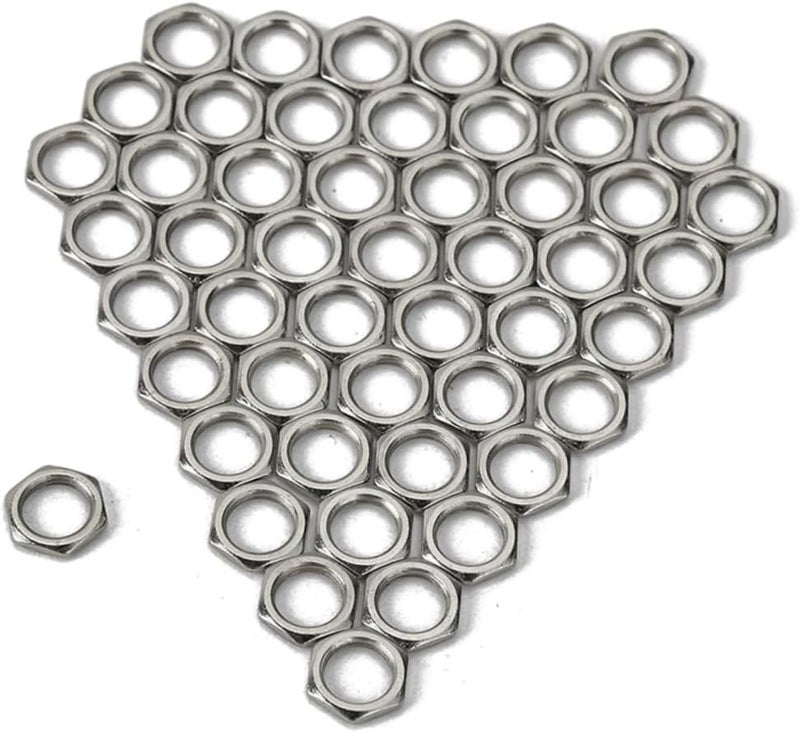 Garneck 50pcs Light Nuts Thin Nut Zinc Fine Set for Electric Guitar Jack and Bass Guitar Socket Jack - Image 1