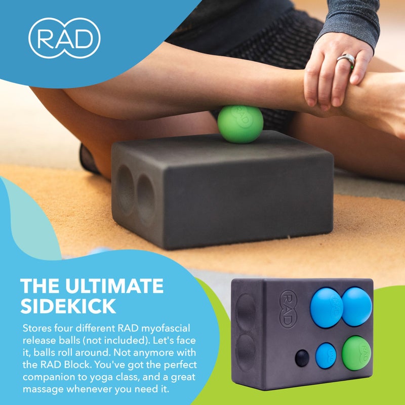 RAD Block â€“ Multi-Use EVA Foam Yoga Block with Storage for Massage Balls for Myofascial Release -Travel-Friendly Pilates & Exercise Prop for Elevation & Support - Image 5