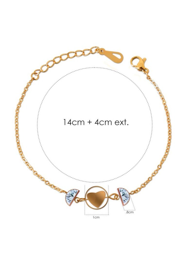 Alissa Heart Anklet Rose Gold - Image 5