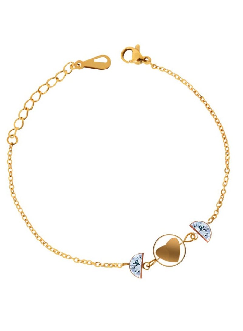 Alissa Heart Anklet Rose Gold - Image 1