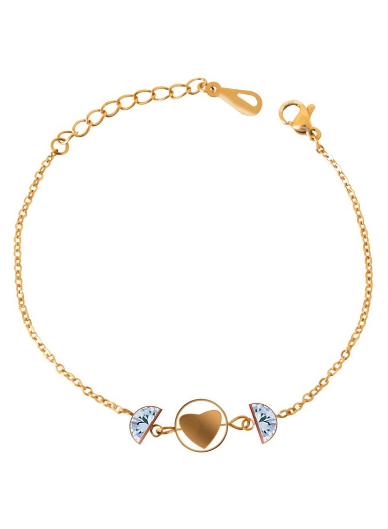Alissa Heart Anklet Rose Gold - Image 3