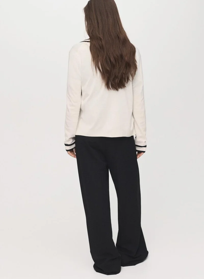 MANGO Cardigan with contrasting stripes