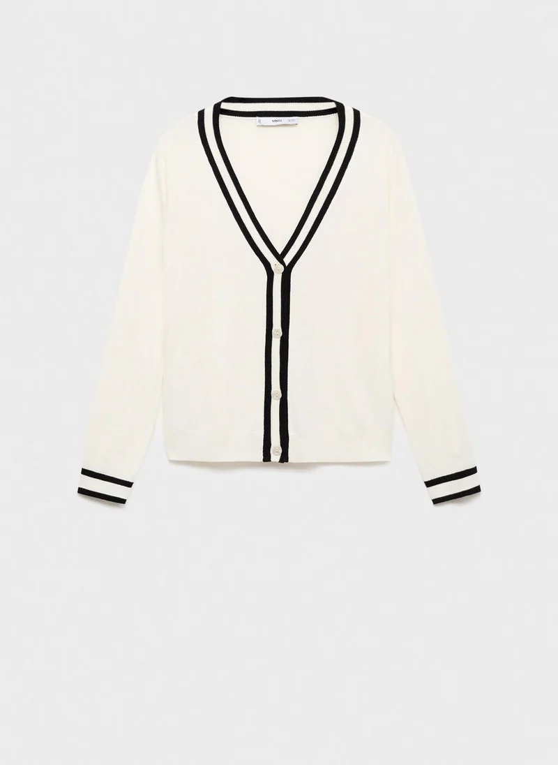مانجو Cardigan with contrasting stripes