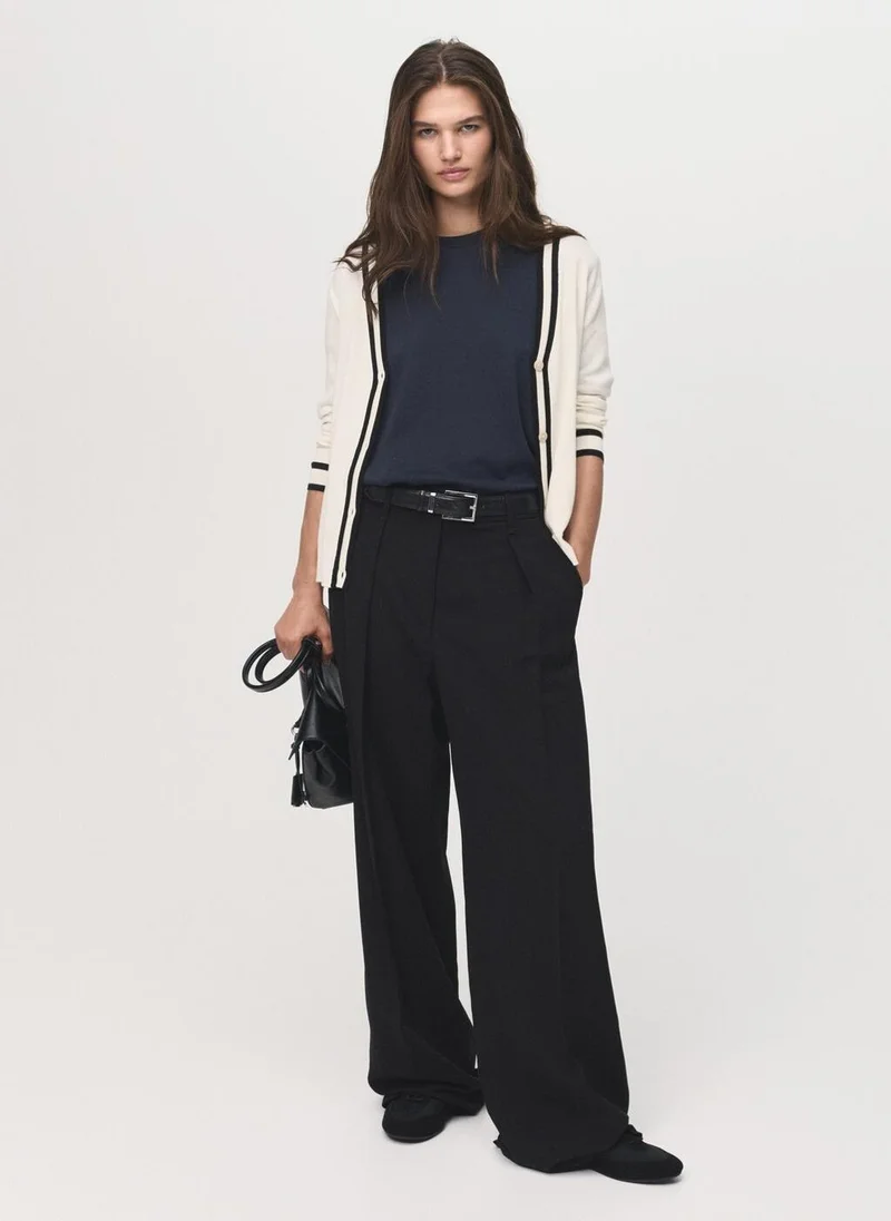 مانجو Cardigan with contrasting stripes