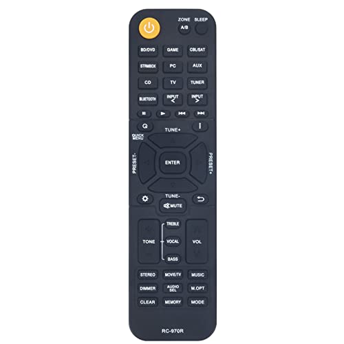 Allimity RC-970R RC970R Replacement Remote Control fit for Onkyo AV Receiver 24140970 TX-SR393 TX-SR494 HT-R398 HT-S3910 TXSR393 TXSR494 HTR398 HTS3910 - Image 1