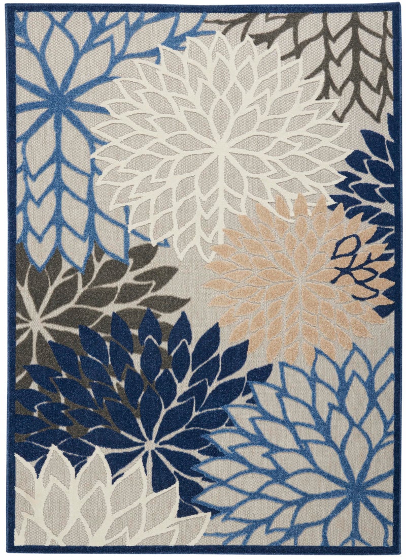 Nourison Home Aloha Indoor/Outdoor Blue/Multicolor 6' x 9' Area Rug, Easy Cleaning, Non Shedding, Bed Room, Living Room, Dining Room, Deck, Backyard, Patio (6x9) - Image 4