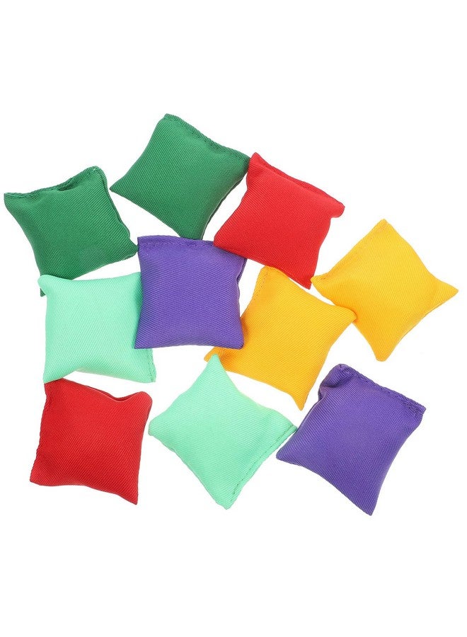 Veemoon 10pcs Bean Bags Toss Game Bean Bag Colorful Bean Bags Nylon Bean Bags Outdoor Throwing Game Props Suitable for Indoor and Outdoor Games, Lawns, Floors, Beaches(5 * 5cm Small Size) - Image 1
