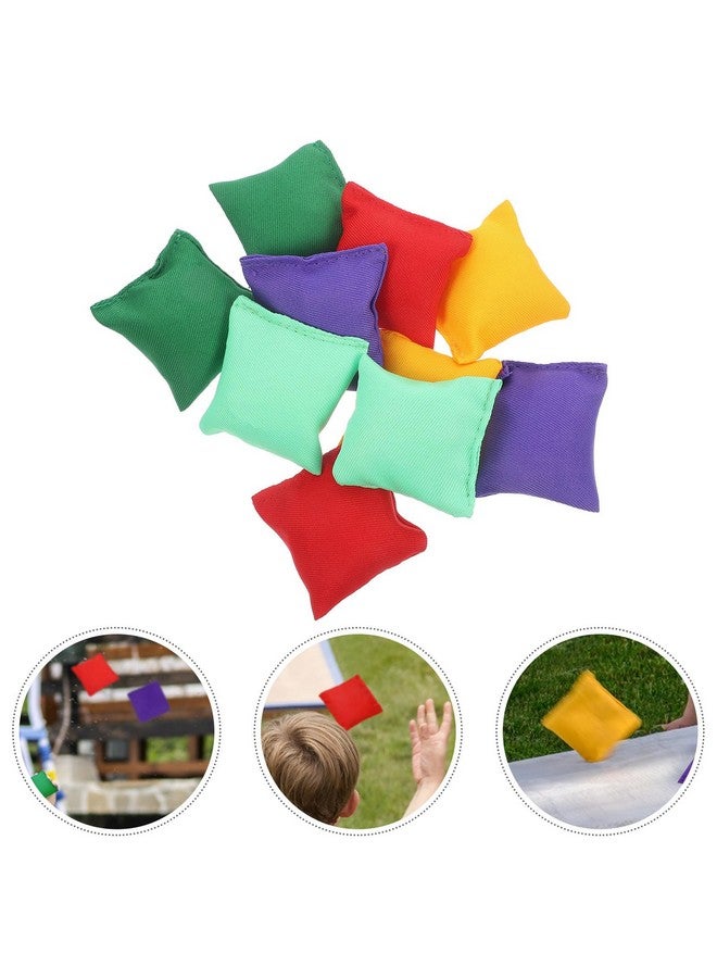 Veemoon 10pcs Bean Bags Toss Game Bean Bag Colorful Bean Bags Nylon Bean Bags Outdoor Throwing Game Props Suitable for Indoor and Outdoor Games, Lawns, Floors, Beaches(5 * 5cm Small Size) - Image 3