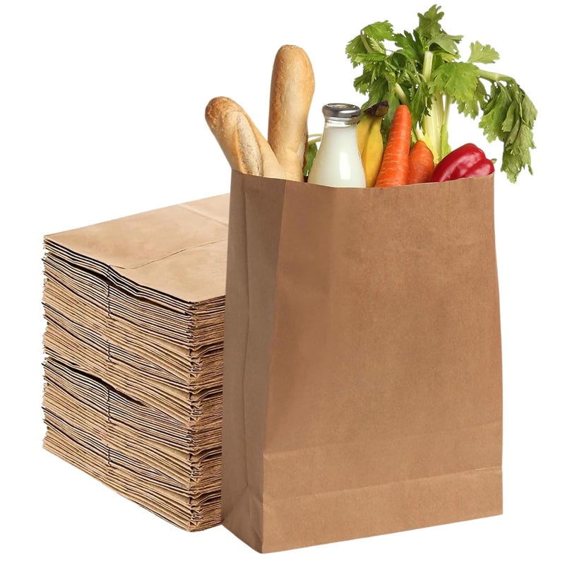 Perfect Stix 52lb Kraft Brown Paper Shopping Bags- Pack of 50ct - Image 1